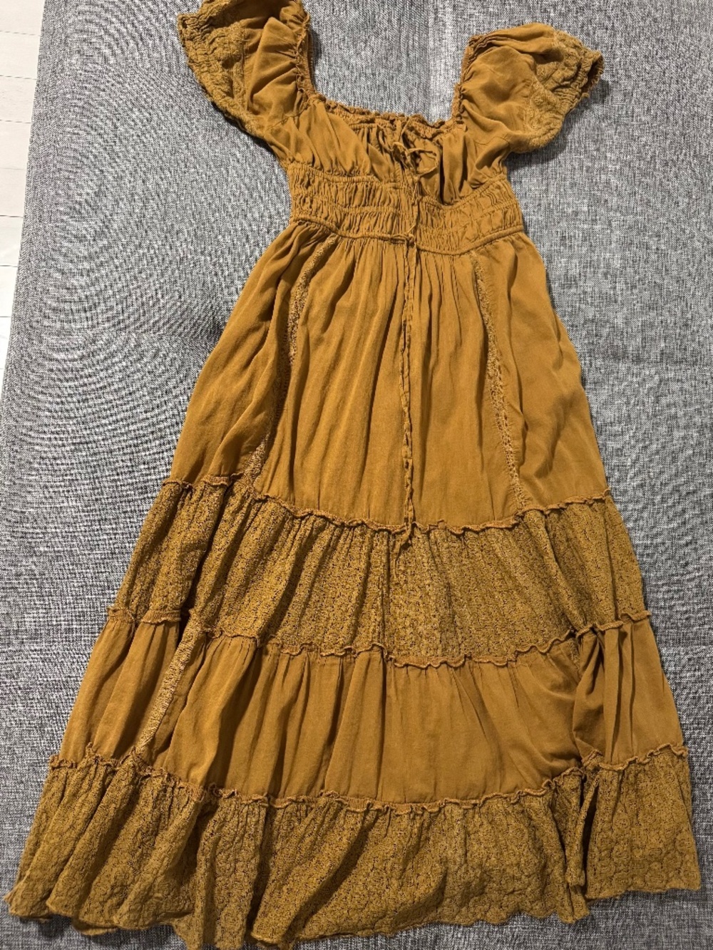 Free People Falling Sun Midi Dress Tobacco S